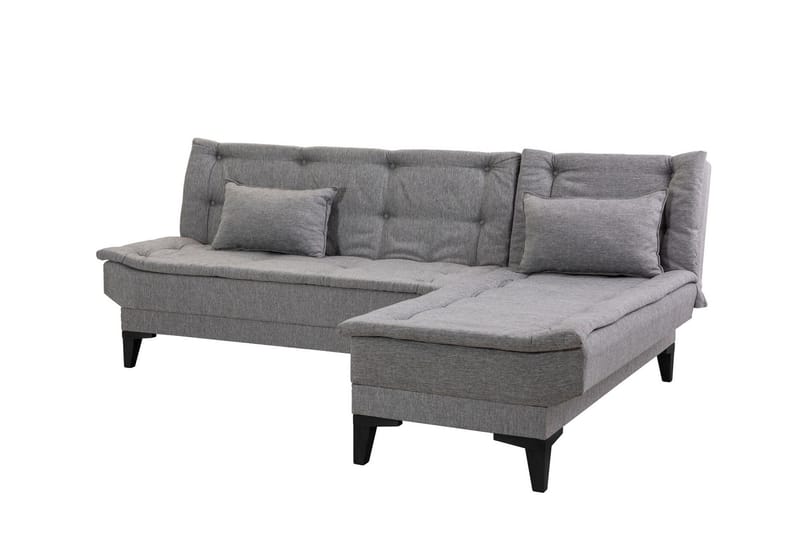 Hunterville Höger L-formad Längsbäddad Bäddsoffa 107x225 cm i Tyg - Grå - Möbler - Vardagsrum - Bäddsoffor