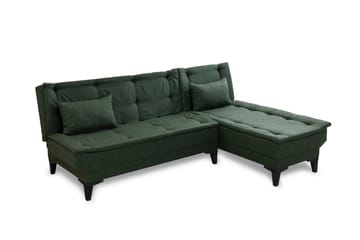 Hunterville Höger L-formad Längsbäddad Bäddsoffa 107x225 cm i Tyg - Grön - Möbler - Vardagsrum - Bäddsoffor