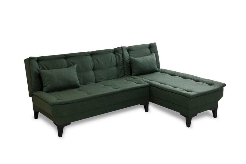 Hunterville Höger L-formad Längsbäddad Bäddsoffa 107x225 cm i Tyg - Grön - Möbler - Vardagsrum - Bäddsoffor
