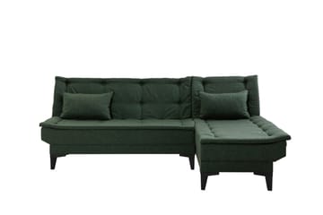 Hunterville Höger L-formad Längsbäddad Bäddsoffa 107x225 cm i Tyg - Grön - Möbler - Vardagsrum - Bäddsoffor