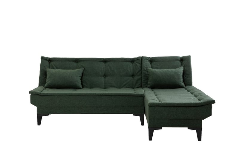 Hunterville Höger L-formad Längsbäddad Bäddsoffa 107x225 cm i Tyg - Grön - Möbler - Vardagsrum - Bäddsoffor