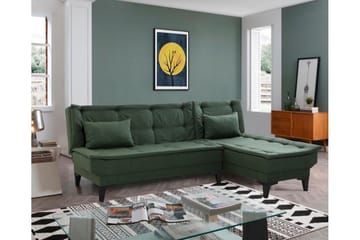 Hunterville Höger L-formad Längsbäddad Bäddsoffa 107x225 cm i Tyg - Grön - Möbler - Vardagsrum - Bäddsoffor