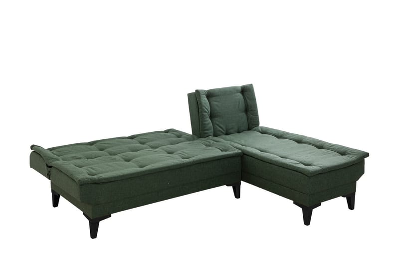 Hunterville Höger L-formad Längsbäddad Bäddsoffa 107x225 cm i Tyg - Grön - Möbler - Vardagsrum - Bäddsoffor
