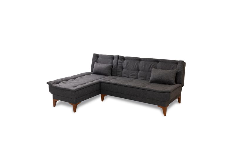 Hunterville Vänster L-formad Längsbäddad Bäddsoffa 107x225 cm i Tyg, Antracit