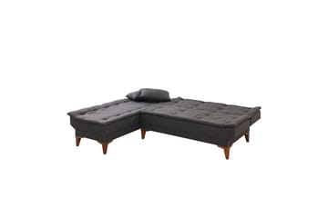 Hunterville Vänster L-formad Längsbäddad Bäddsoffa 107x225 cm i Tyg - Antracit - Möbler - Vardagsrum - Bäddsoffor
