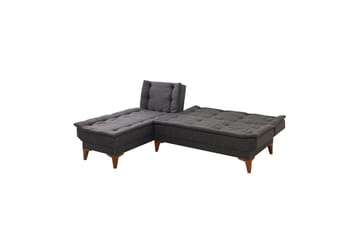 Hunterville Vänster L-formad Längsbäddad Bäddsoffa 107x225 cm i Tyg - Antracit - Möbler - Vardagsrum - Bäddsoffor