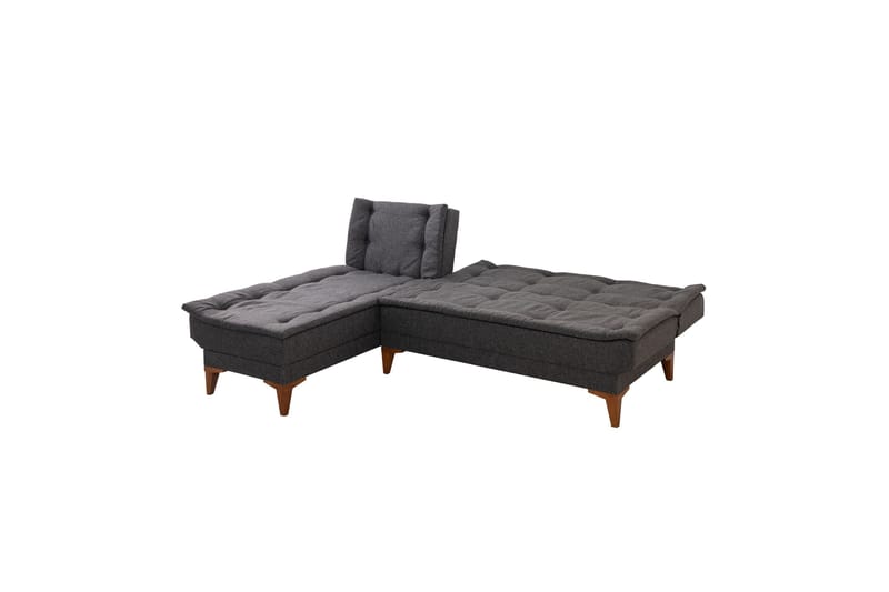 Hunterville Vänster L-formad Längsbäddad Bäddsoffa 107x225 cm i Tyg - Antracit - Möbler - Vardagsrum - Bäddsoffor