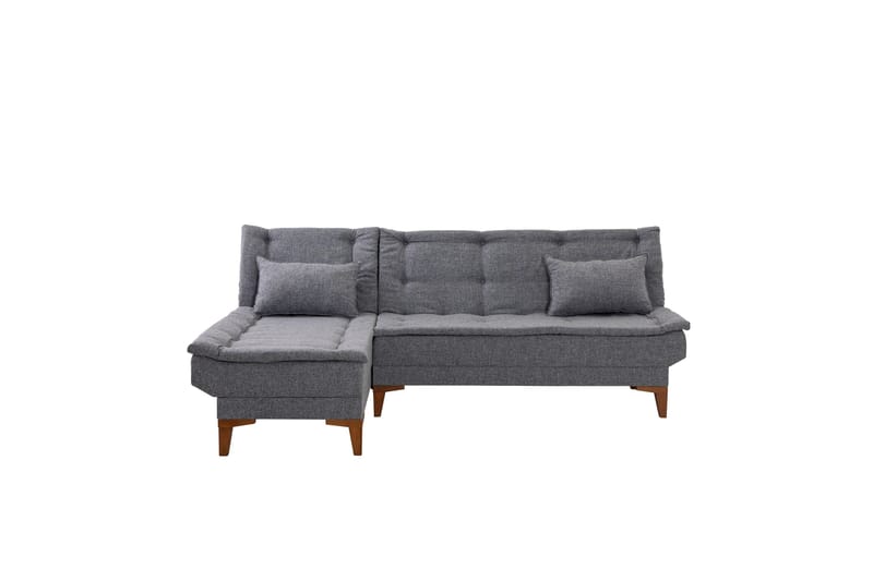 Hunterville Vänster L-formad Längsbäddad Bäddsoffa 107x225 cm i Tyg - Grå - Möbler - Vardagsrum - Bäddsoffor