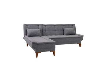 Hunterville Vänster L-formad Längsbäddad Bäddsoffa 107x225 cm i Tyg - Grå - Möbler - Vardagsrum - Bäddsoffor