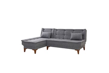 Hunterville Vänster L-formad Längsbäddad Bäddsoffa 107x225 cm i Tyg - Grå - Möbler - Vardagsrum - Bäddsoffor