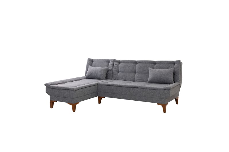 Hunterville Vänster L-formad Längsbäddad Bäddsoffa 107x225 cm i Tyg - Grå - Möbler - Vardagsrum - Bäddsoffor