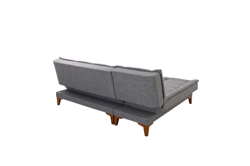 Hunterville Vänster L-formad Längsbäddad Bäddsoffa 107x225 cm i Tyg - Grå - Möbler - Vardagsrum - Bäddsoffor