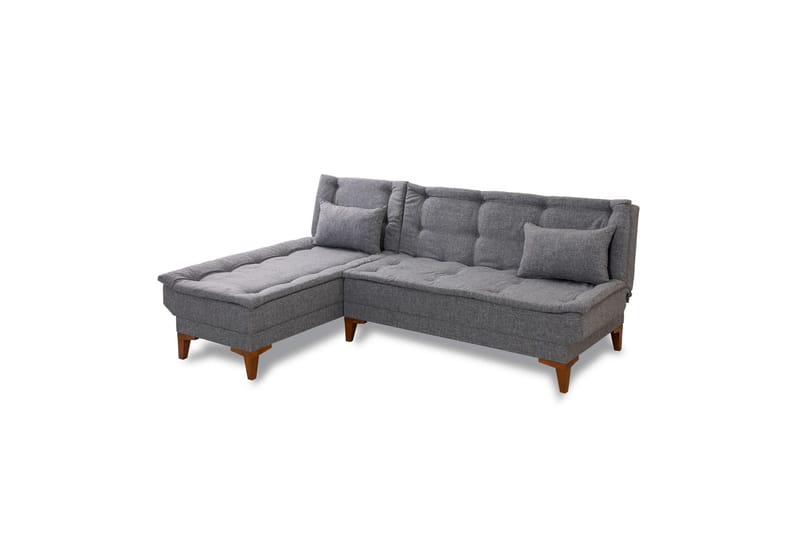Hunterville Vänster L-formad Längsbäddad Bäddsoffa 107x225 cm i Tyg, Grå