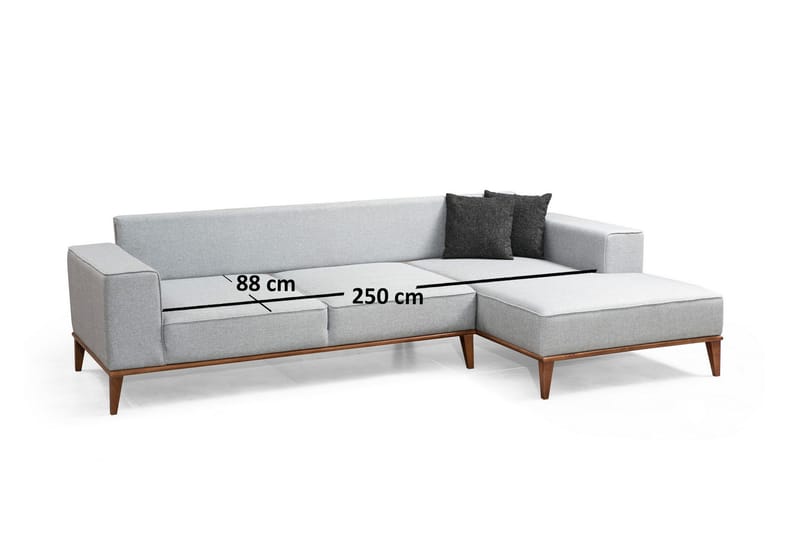 IMMEDIATO Bäddsoffa med Divan Höger Grå - Möbler - Vardagsrum - Bäddsoffor