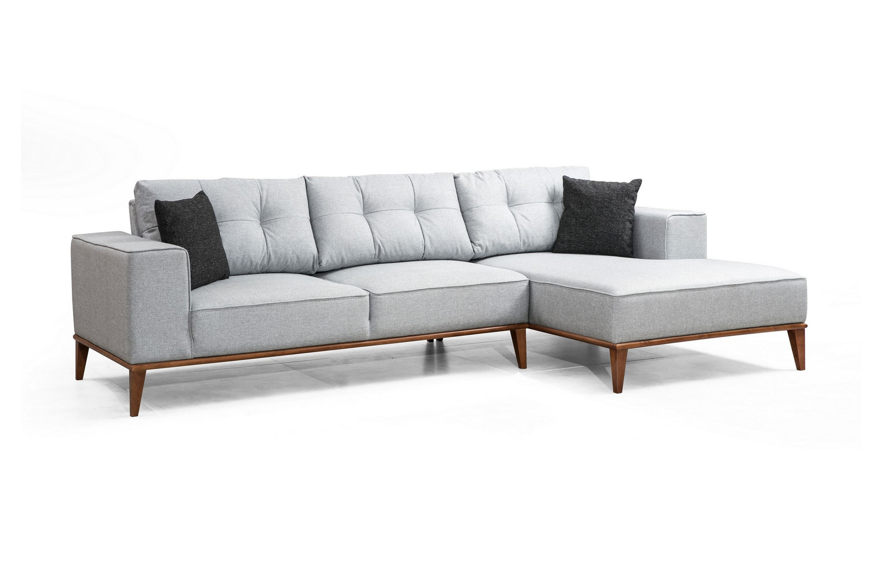 immediato bäddsoffa med divan höger grå -