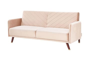 Induja 3-sits Bäddsoffa - Sammet/Beige - Möbler - Vardagsrum - Bäddsoffor