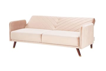 Induja 3-sits Bäddsoffa - Sammet/Beige - Möbler - Vardagsrum - Bäddsoffor