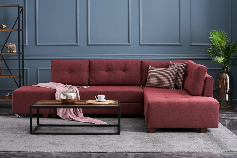 IRELAND Bäddsoffa  Röd - Bäddsoffor - Hörnbäddsoffa