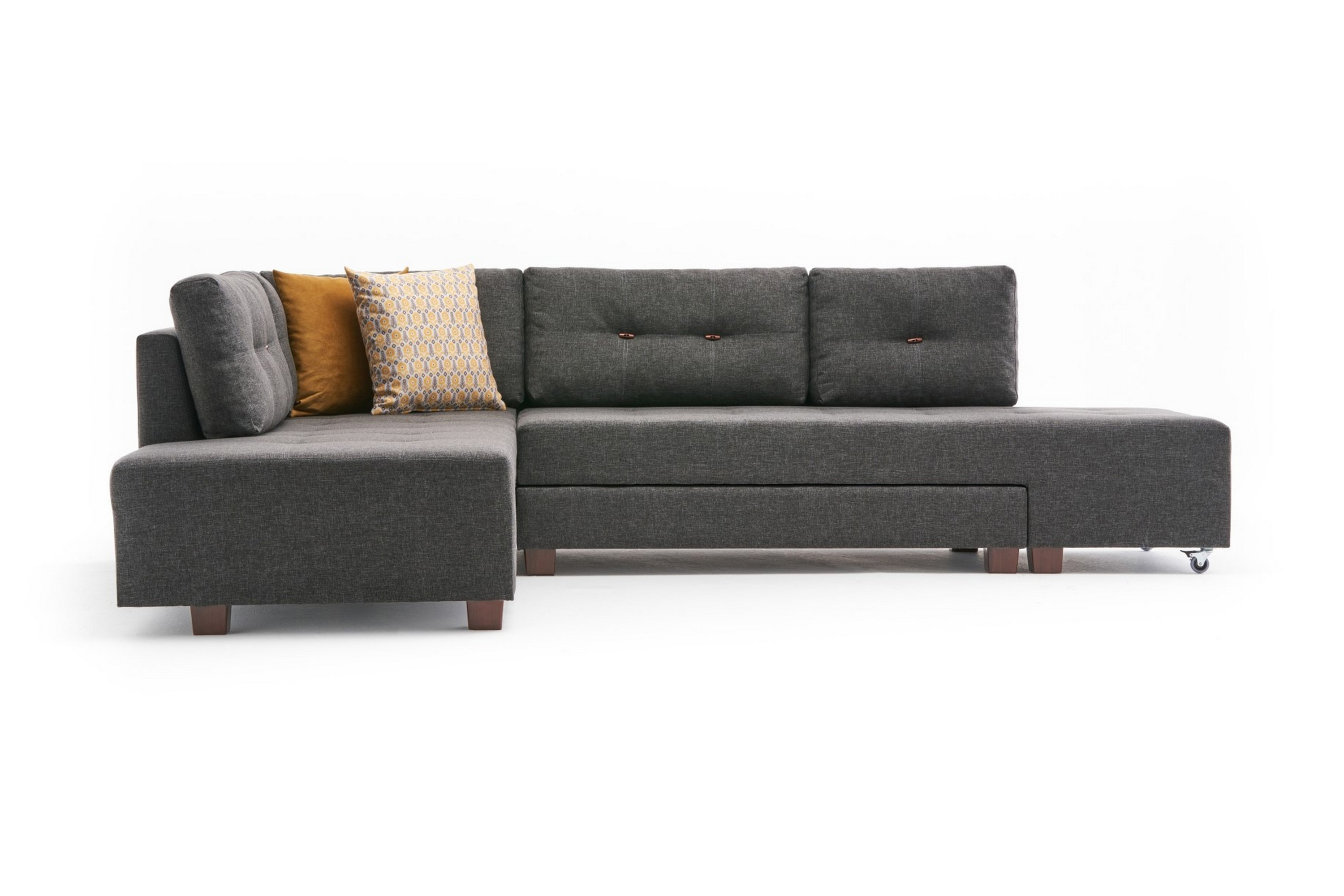 ireland schäslongbäddsoffa vänster antracit/svart -