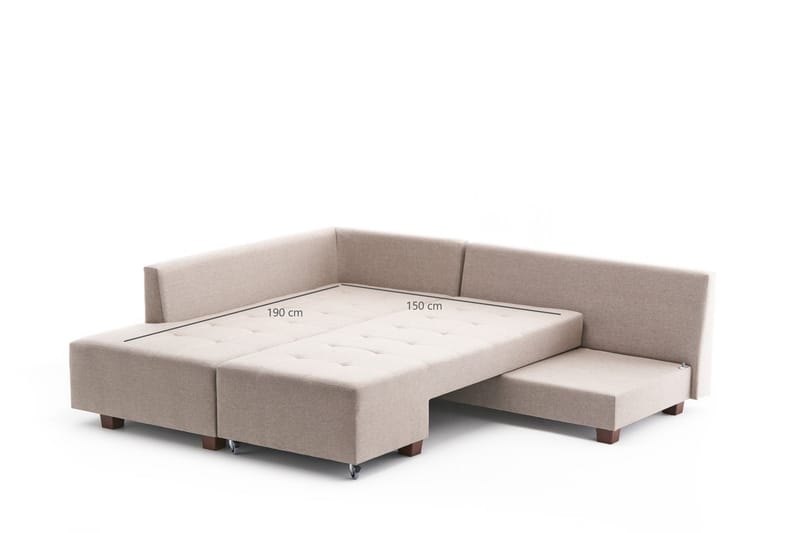 IRELAND Schäslongbäddsoffa Vänster Krämvit/Svart - Beige - Möbler - Vardagsrum - Bäddsoffor