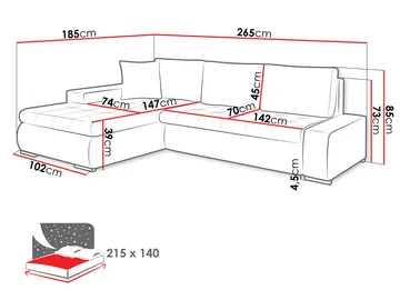 Irja 4-sits Bäddsoffa med divan Vänstervänd - Olivgrön - Möbler - Vardagsrum - Bäddsoffor - Hörnbäddsoffa