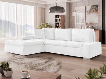 Irja 4-sits Bäddsoffa med divan Vänstervänd - Vit - Möbler - Vardagsrum - Bäddsoffor - Hörnbäddsoffa