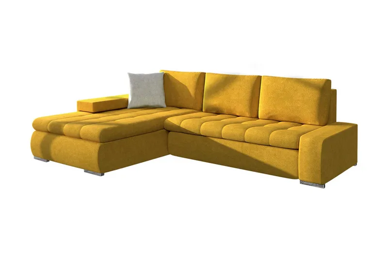Irja Bäddsoffa m. Divan 3-sits med Förvaring - Gul - Möbler - Vardagsrum - Bäddsoffor