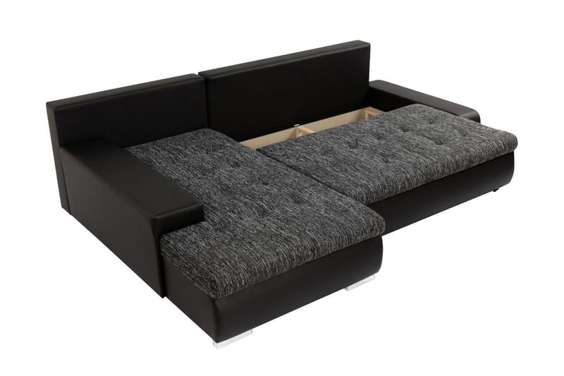 Irja Bäddsoffa med Divan 3-sits i Plysch - Grå - Möbler - Vardagsrum - Bäddsoffor