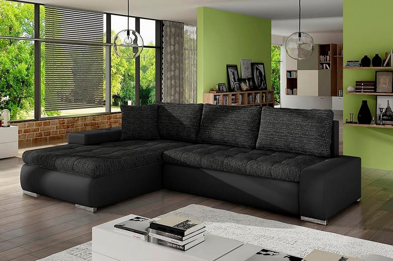 Irja Divanbäddsoffa 3-sits Vändbar - Svart - Möbler - Vardagsrum - Bäddsoffor