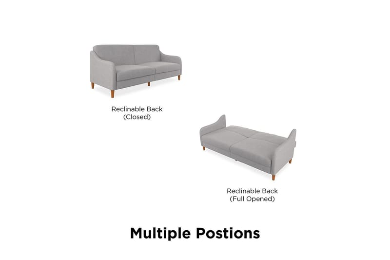 Jasper 2-sits Bäddsoffa Ljusgrå - Dorel Home - Möbler - Vardagsrum - Bäddsoffor