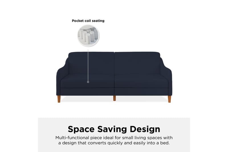 JASPER 2-sits Bäddsoffa Marinblå - Dorel Home - Möbler - Vardagsrum - Bäddsoffor