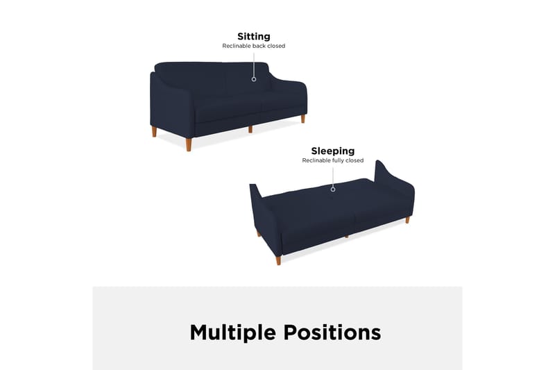 JASPER 2-sits Bäddsoffa Marinblå - Dorel Home - Möbler - Vardagsrum - Bäddsoffor