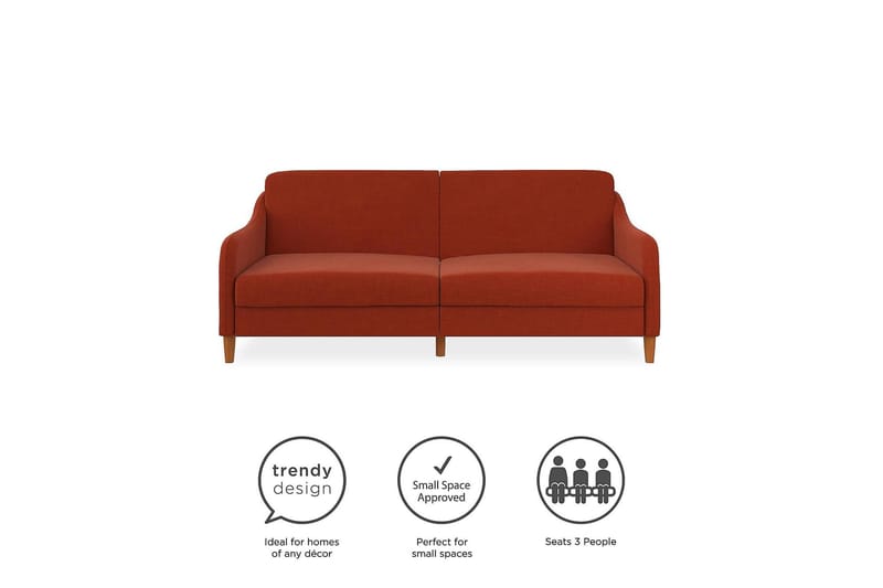 JASPER 2-sits Bäddsoffa Orange - Dorel Home - Möbler - Vardagsrum - Bäddsoffor