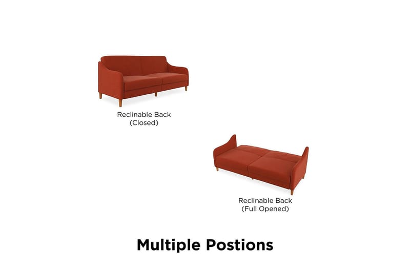 JASPER 2-sits Bäddsoffa Orange - Dorel Home - Möbler - Vardagsrum - Bäddsoffor
