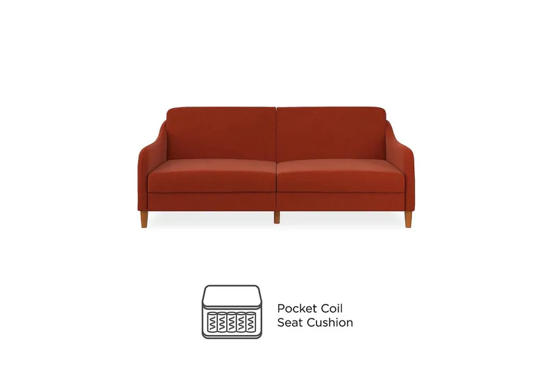 Jasper 2-sits Bäddsoffa Orange - Dorel Home - Möbler - Vardagsrum - Bäddsoffor