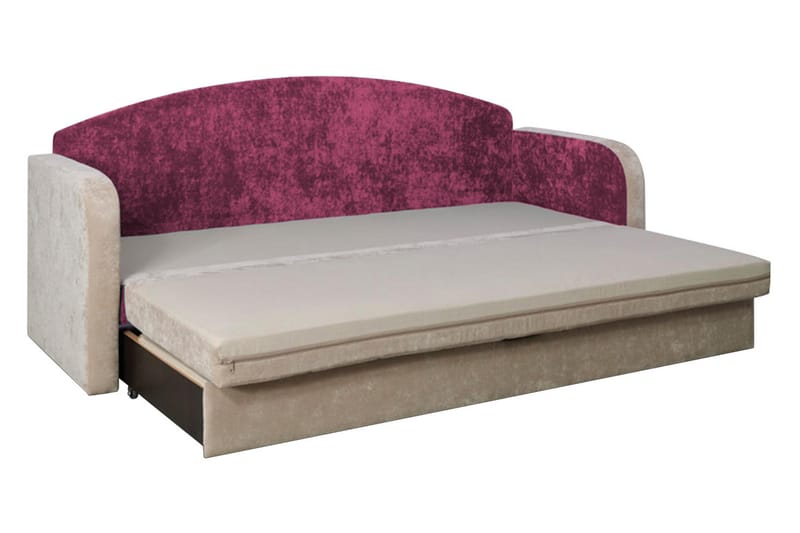 JELLON Bäddsoffa 208x76x86 cm - Rosa - Bäddsoffor - 3-sits bäddsoffa