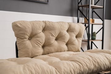 Jenica 2-sits Fällbar Bäddsoffa i Tyg med Metallben - Beige - Möbler - Vardagsrum - Bäddsoffor