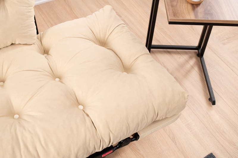Jenica 2-sits Fällbar Bäddsoffa i Tyg med Metallben - Beige - Möbler - Vardagsrum - Bäddsoffor