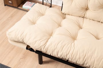 Jenica 2-sits Fällbar Bäddsoffa i Tyg med Metallben - Beige - Möbler - Vardagsrum - Bäddsoffor