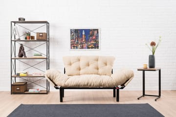 Jenica 2-sits Fällbar Bäddsoffa i Tyg med Metallben - Beige - Möbler - Vardagsrum - Bäddsoffor