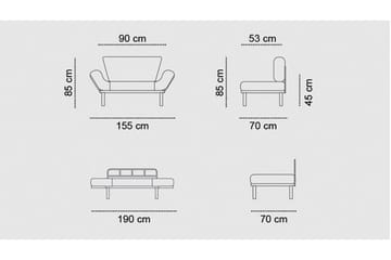 Jenica Bäddsoffa 2-sits - Grå - Möbler - Vardagsrum - Bäddsoffor