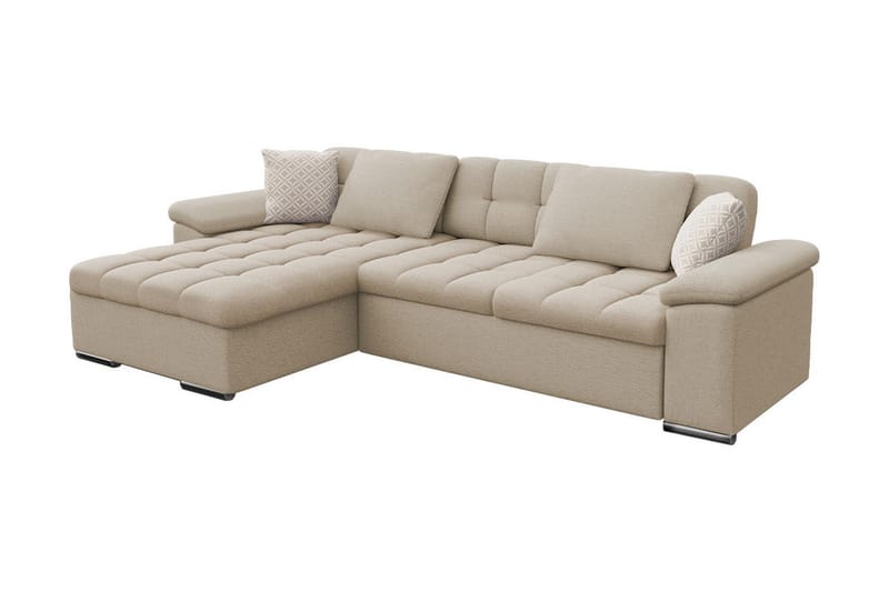 JINIMU Bäddsoffa m. Divan Förvaring 3-sits 227x129 Beige - Bäddsoffor - Bäddsoffa divan