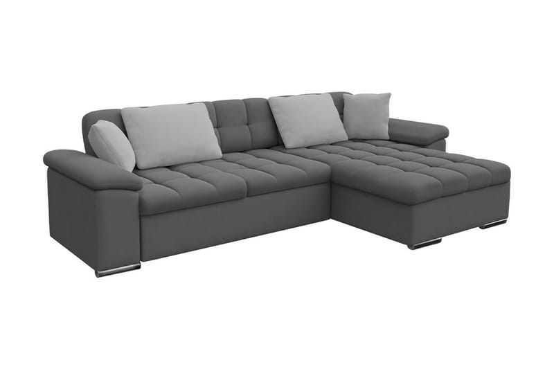 JINIMU Bäddsoffa m. Divan Förvaring 3-sits 227x129 Grå - Möbler - Vardagsrum - Bäddsoffor