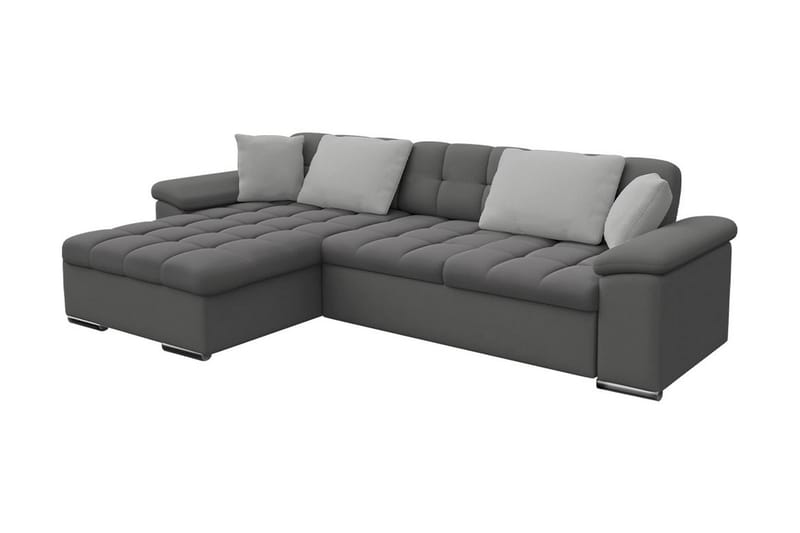 JINIMU Bäddsoffa m. Divan Förvaring 3-sits 227x129 Grå - Möbler - Vardagsrum - Bäddsoffor