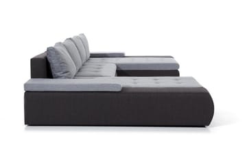 Jurtiga 4-sits U-formad Bäddsoffa 122x297 cm med Förvaring i Tyg - Grå - Möbler - Vardagsrum - Bäddsoffor - U bäddsoffa