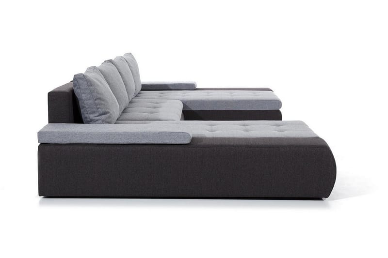 Jurtiga 4-sits U-formad Bäddsoffa 122x297 cm med Förvaring i Tyg - Grå - Möbler - Vardagsrum - Bäddsoffor - U bäddsoffa