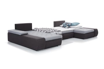 Jurtiga 4-sits U-formad Bäddsoffa 122x297 cm med Förvaring i Tyg - Grå - Möbler - Vardagsrum - Bäddsoffor - U bäddsoffa