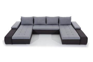 Jurtiga 4-sits U-formad Bäddsoffa 122x297 cm med Förvaring i Tyg - Grå - Möbler - Vardagsrum - Bäddsoffor - U bäddsoffa