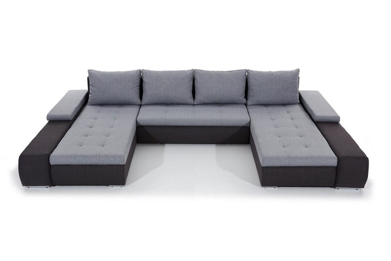 Jurtiga 4-sits U-formad Bäddsoffa 122x297 cm med Förvaring i Tyg - Grå - Möbler - Vardagsrum - Bäddsoffor - U bäddsoffa
