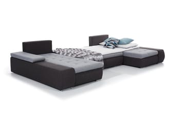 Jurtiga 4-sits U-formad Bäddsoffa 122x297 cm med Förvaring i Tyg - Grå - Möbler - Vardagsrum - Bäddsoffor - U bäddsoffa